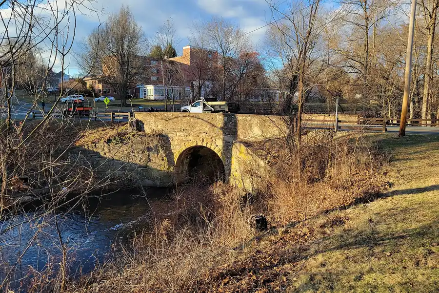 Stone arch bridge carrying Park Street over Stony Brook in South Hadley, Massachusetts